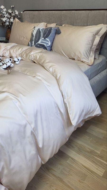 Сатин однотонний BEIGE, №0060 (Полуторний)