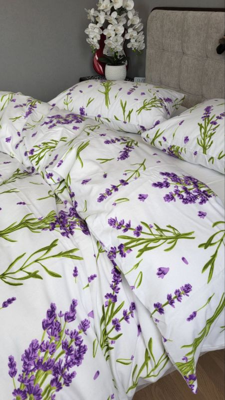 Лаванда/білий, Turkish flannel підк. двостор. (Євро)