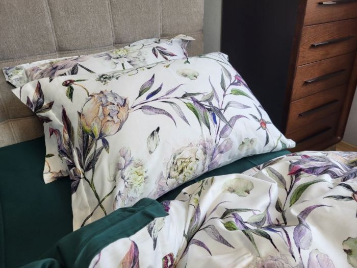 Сатин PREMIUM, PEONIES (Полуторний)