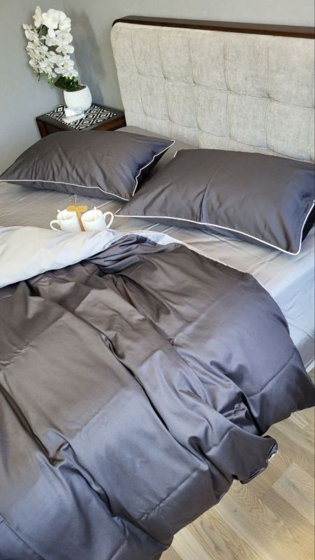 Сатин однотонний №240+№251, з кантом (Полуторний)