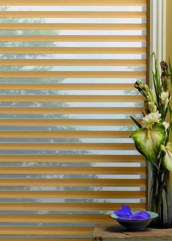 Рулонна штора Силуeт-3D день-ніч відкритого типу Коричневий