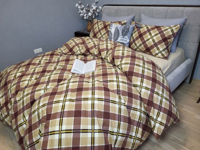 Крафт пастель/бежевий пісок, Turkish flannel (Полуторний)