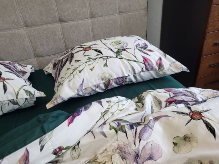 Сатин PREMIUM, PEONIES (Полуторний)