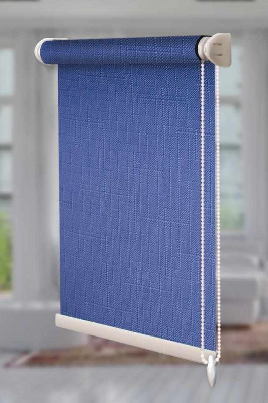 Рулонна штора Льон відкритого типу Синій (Len-RSS-01-3232)