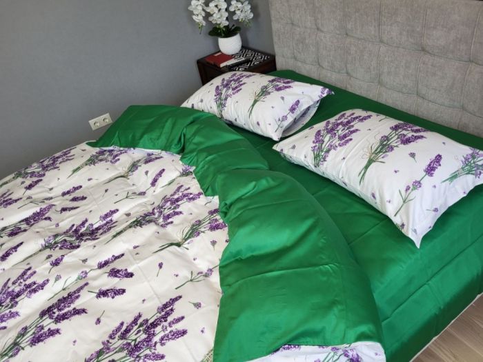 Сатин PREMIUM, LAVENDER GREEN підк. Цільн. (Полуторний)