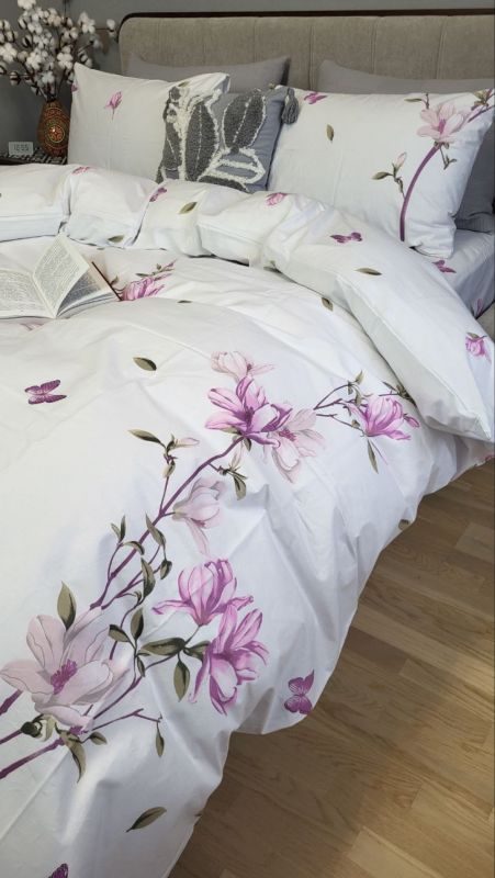 Рожева магнолія, бязь PREMIUM (Полуторний)