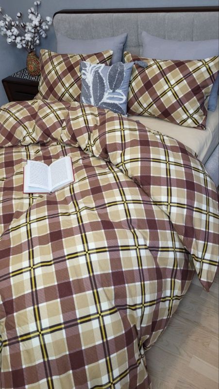 Крафт пастель/бежевий пісок, Turkish flannel (Полуторний)