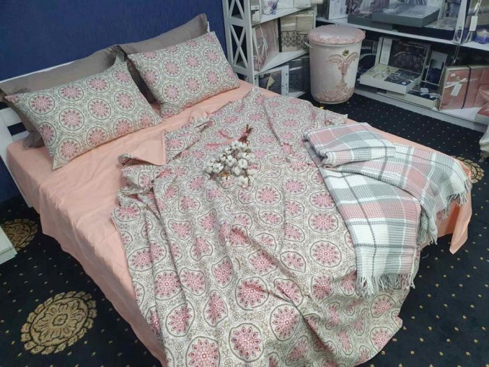 Етно оранж, ранфорс Двостор. 50/70 нав. (Полуторний)