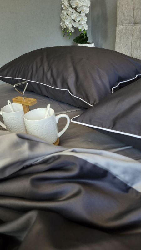 Сатин однотонний №240+№251, з кантом (Полуторний)