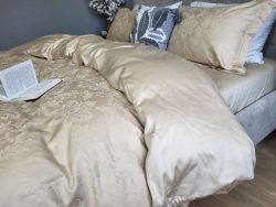 Сатин JACQUARD, TIARA BEIGE (Полуторний)