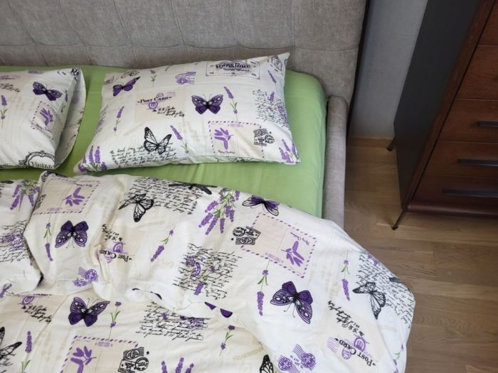 Листівка/салатовий, Turkish flannel (Полуторний)