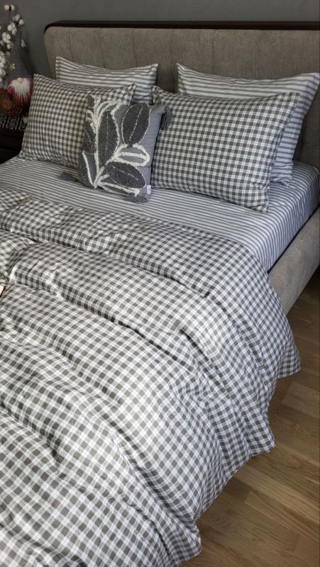 Клітинка/смужка, Turkish flannel нав 50*70см, підк двустор (Полуторний)