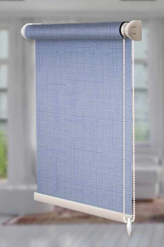 Рулонна штора Льон відкритого типу Блакитний (Len-RSS-01-3804)