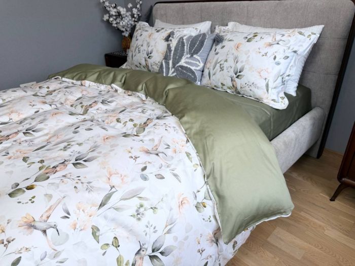 Сатин PREMIUM, BIRDS (Полуторний)