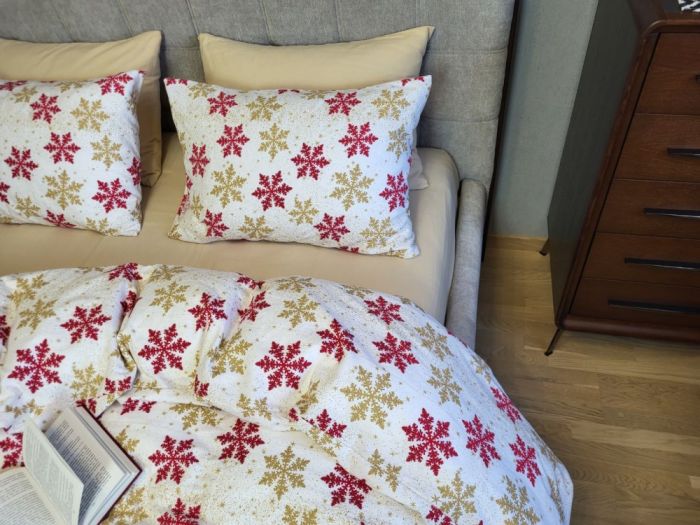 Сніжинка жовт./бежевий пісок, Turkish flannel (Полуторний)