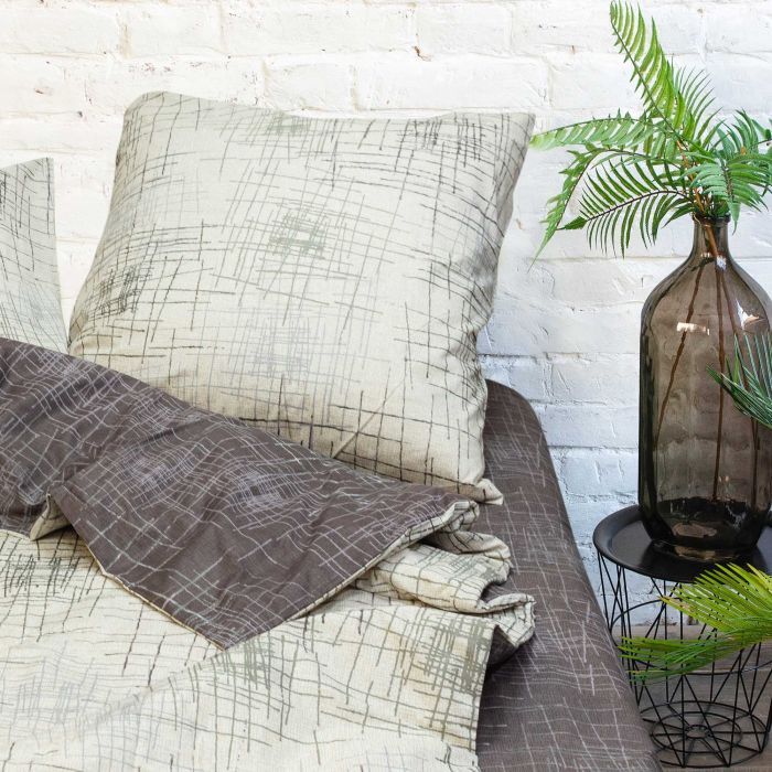 Комплект постільної білизни Viluta Двоспальний Ранфорс 19010 з простирадлом на резинці 160х200