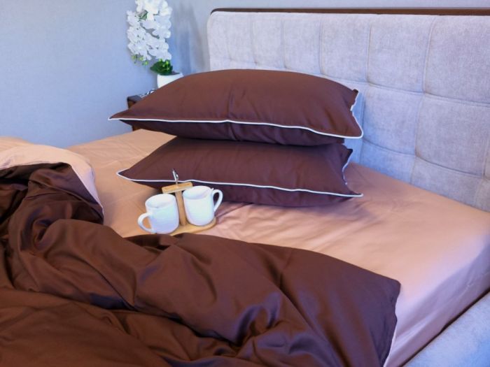 Сатин однотонний №154+№165, з кантом (Полуторний)