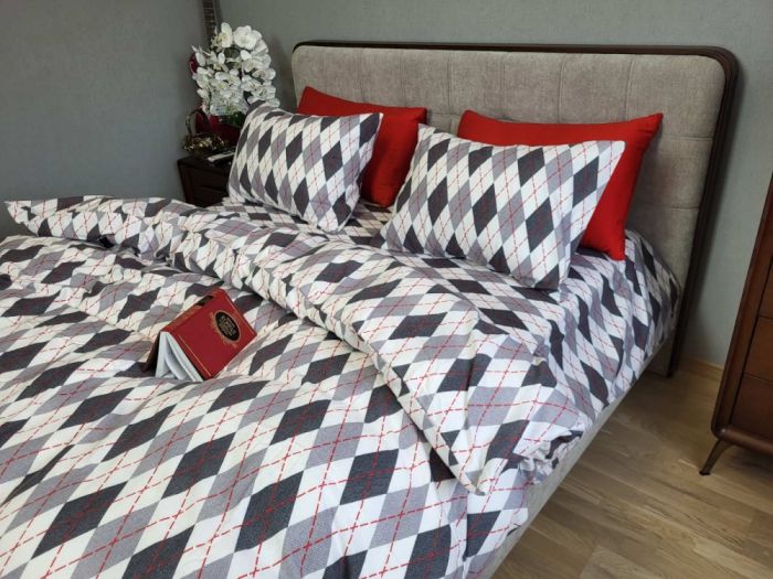 Ромб сірий, Turkish flannel (Полуторний)