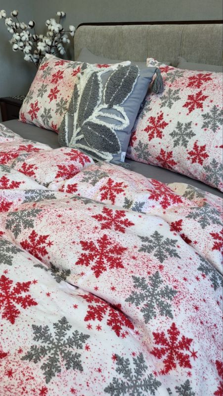 Сніжинка сіра/сіра гавань, Turkish flannel (Полуторний)