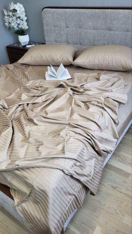 Stripe LUX BEIGE TONE 1/1см (Полуторний)