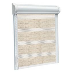 Рулонна штора Акварель DN день-ніч закритого типу П-подібна Бежевий