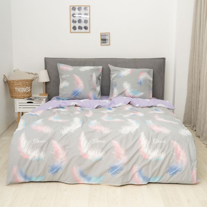 Комплект постільної білизни Viluta Двоспальний Ранфорс 22214 з простирадлом на резинці 160х200