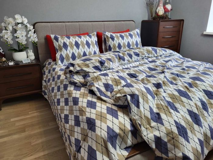 Ромб синій, Turkish flannel (Полуторний)