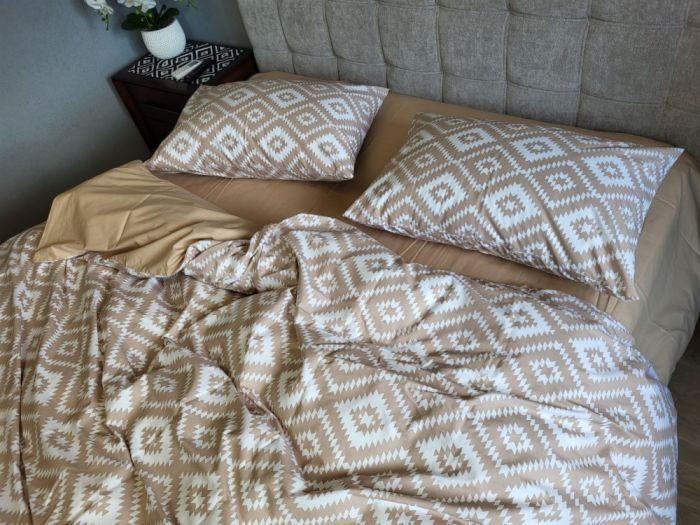 Орнамент беж, cotton (Полуторний)