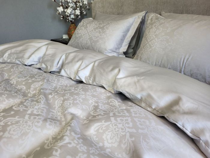 Сатин JACQUARD, CASPE GREY нав 50*70см (Двоспальний)