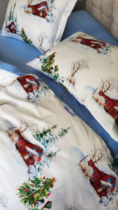 Сатин PREMIUM, NEW YEAR  підк. Цільн. (Полуторний)