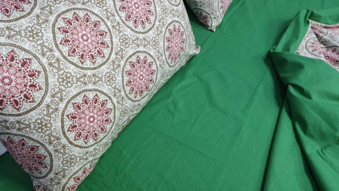 Етно зелений, ранфорс нав 50/70см (Полуторний)