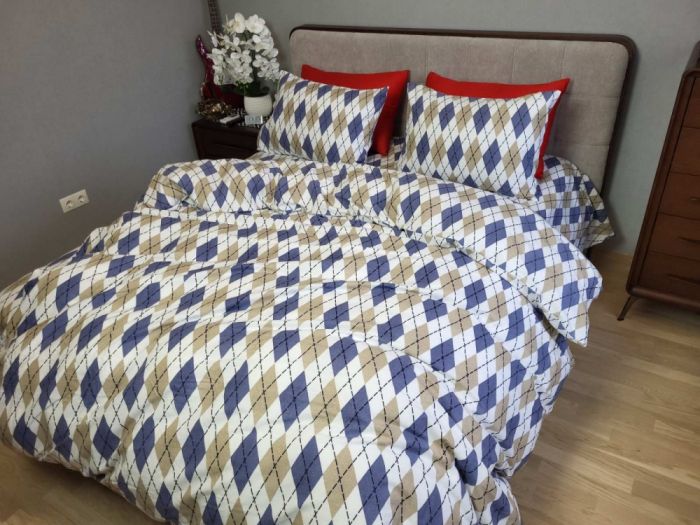 Ромб синій, Turkish flannel (Полуторний)