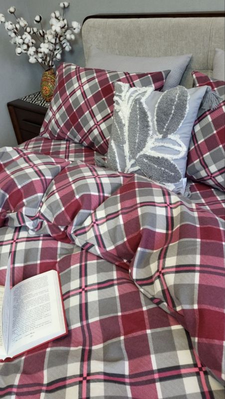 Крафт бордо, Turkish flannel (Полуторний)