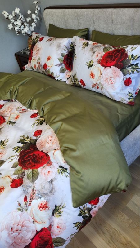 Сатин PREMIUM, ROSE (Полуторний)