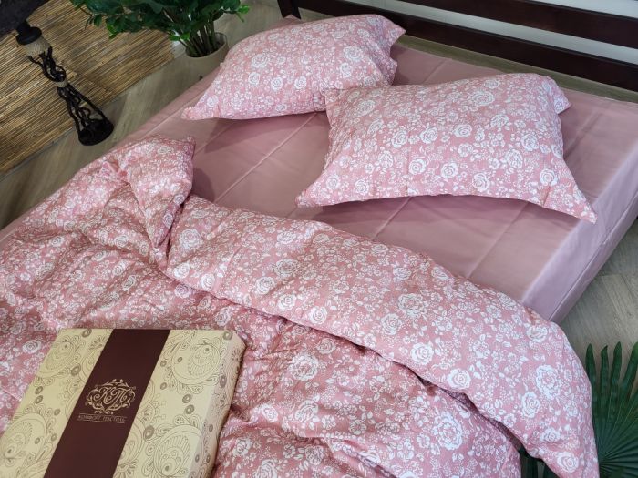 Сатин PREMIUM, MUSCAT ROSE підк. Цільн. (Полуторний)