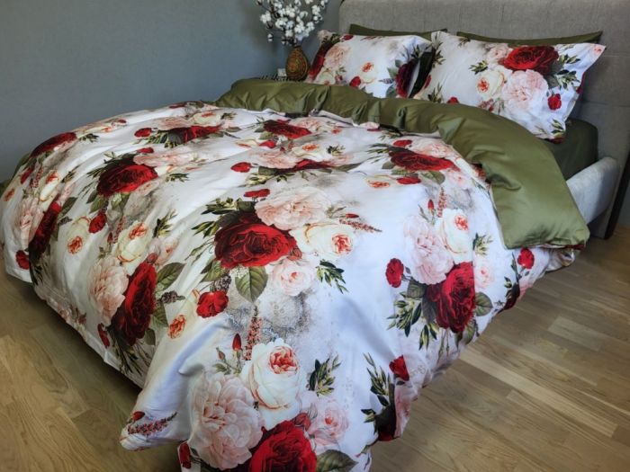 Сатин PREMIUM, ROSE (Полуторний)