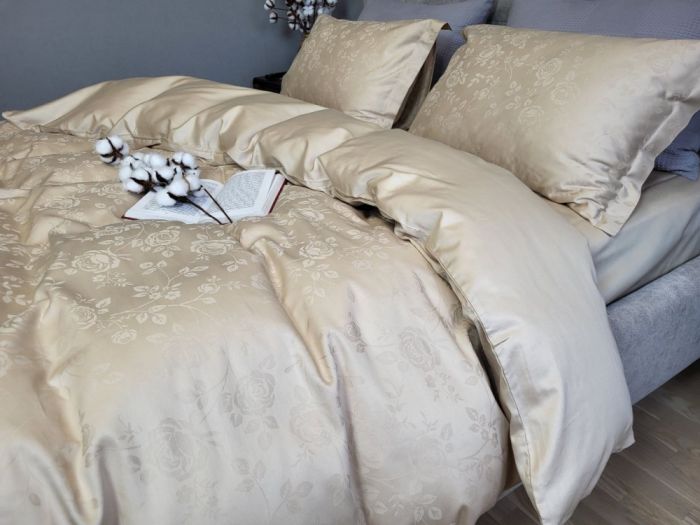 Сатин JACQUARD, ROSE BEIGE нав. 50*70см (Євро)