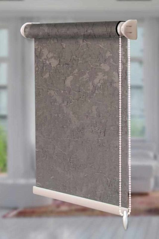 Рулонна штора Шовк відкритого типу Сірий