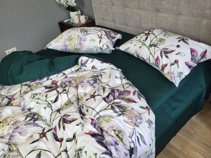 Сатин PREMIUM, PEONIES (Полуторний)