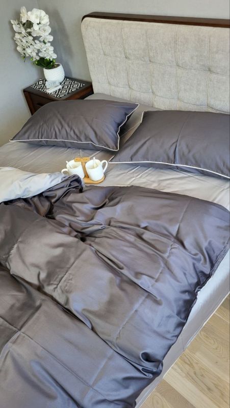 Сатин однотонний №240+№251, з кантом (Полуторний)