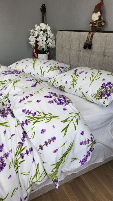 Лаванда/білий, Turkish flannel підк. двостор. (Євро)