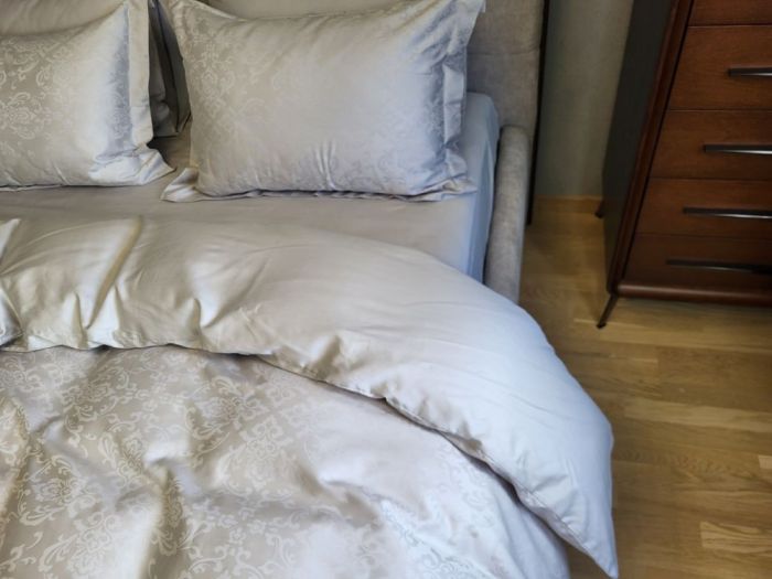 Сатин JACQUARD, CASPE GREY нав 50*70см (Двоспальний)