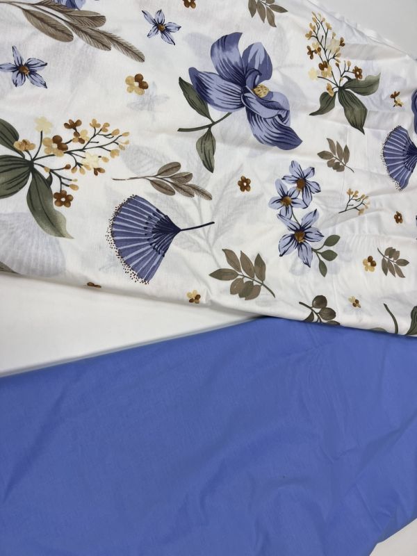 Оазис синій, cotton (Полуторний)