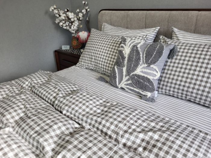 Клітинка/смужка, Turkish flannel нав 50*70см, підк двустор (Полуторний)