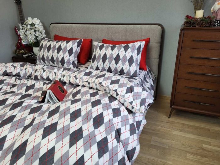 Ромб сірий, Turkish flannel (Полуторний)