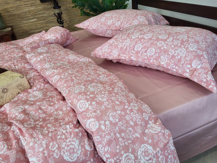 Сатин PREMIUM, MUSCAT ROSE підк. Цільн. (Полуторний)