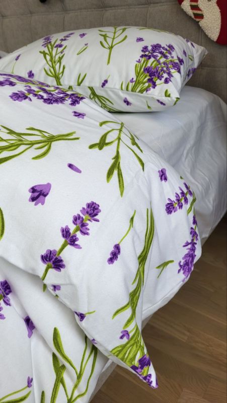 Лаванда/білий, Turkish flannel підк. двостор. (Євро)