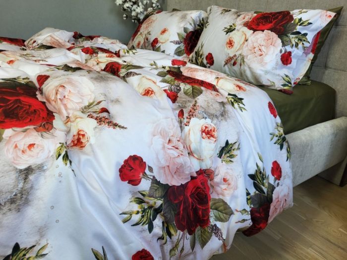 Сатин PREMIUM, ROSE (Полуторний)