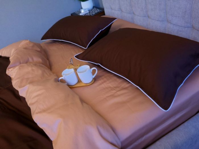 Сатин однотонний №154+№165, з кантом (Полуторний)