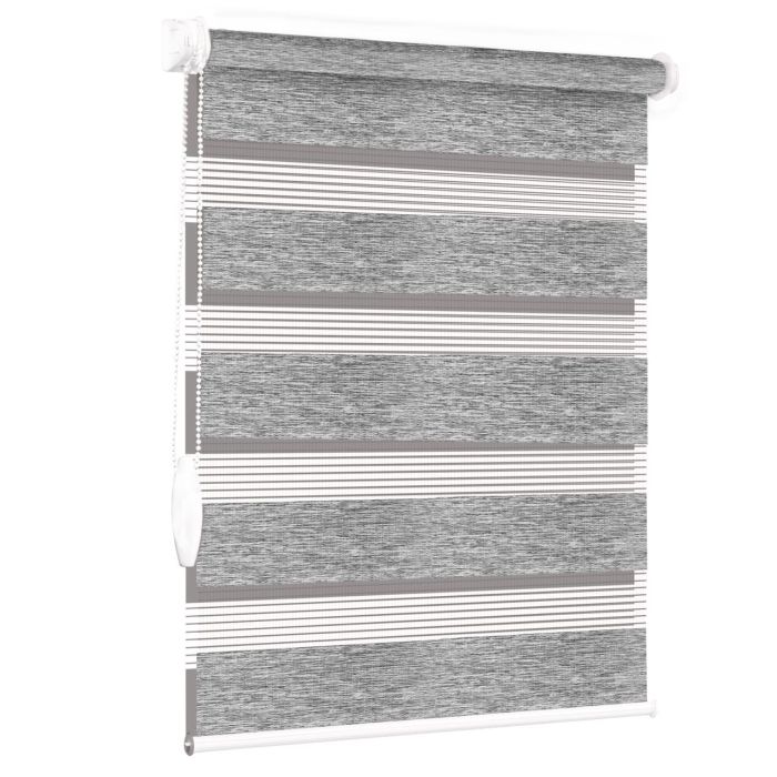 Рулонна штора Pastoral день-ніч відкритого типу Сірий